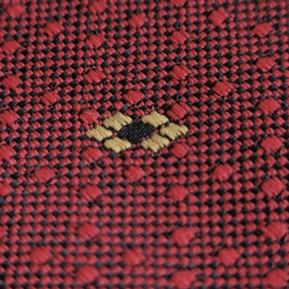 Made in Italy Jacquard Polyester Tie EUC Brick Red & Gold - Picture 3 of 9